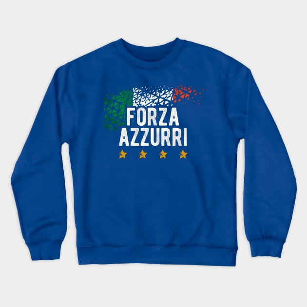 Forza Azzurri Italy Soccer Football Italia Flag Team Sports Crewneck Sweatshirt by andreperez87